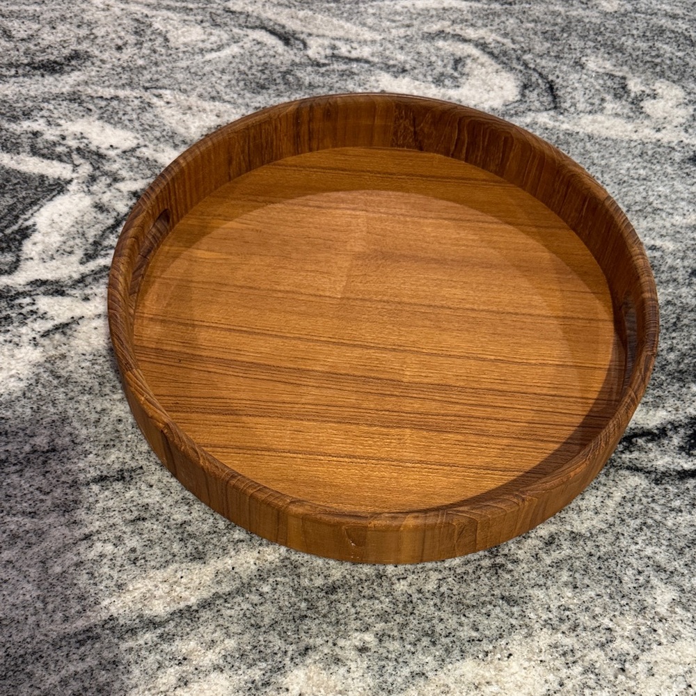 Brown Teak Wooden Serving Tray - Picture 1 of 8